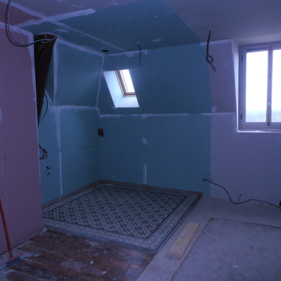 Salle d'eau invités pendant les travaux