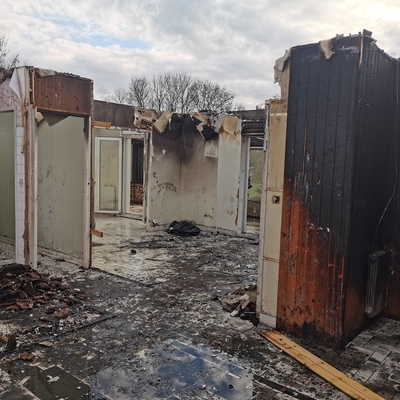 Suite sinistre incendie avant travaux, vue intérieure