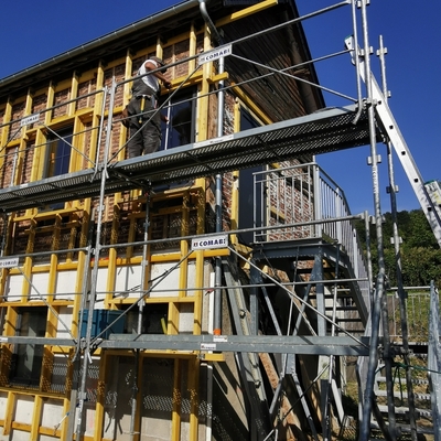 Vue extérieure en travaux